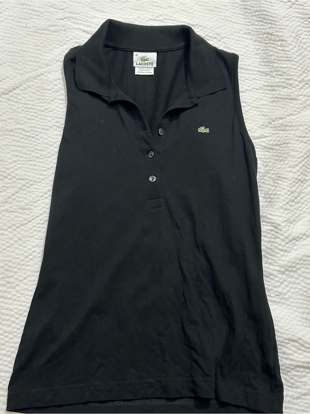 Lacoste Slim Fit Sleeveless Polo Shirt,40